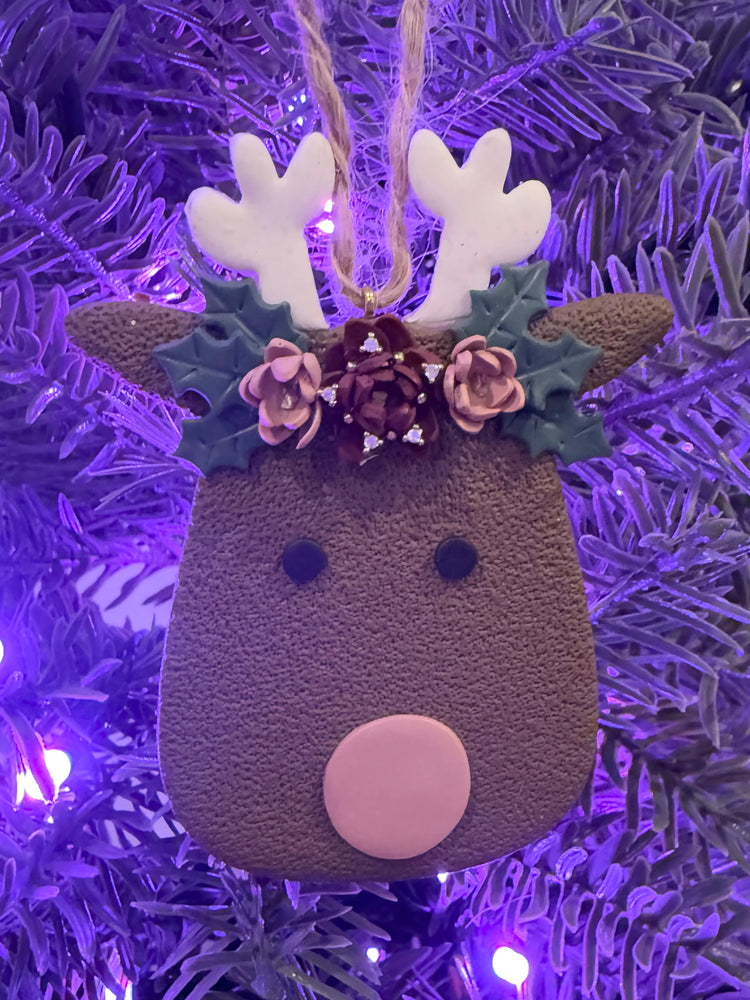 Reindeer Floral Ornament