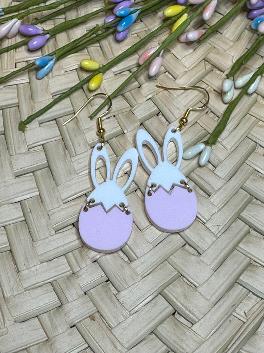 Pink Bunny Egg Earrings