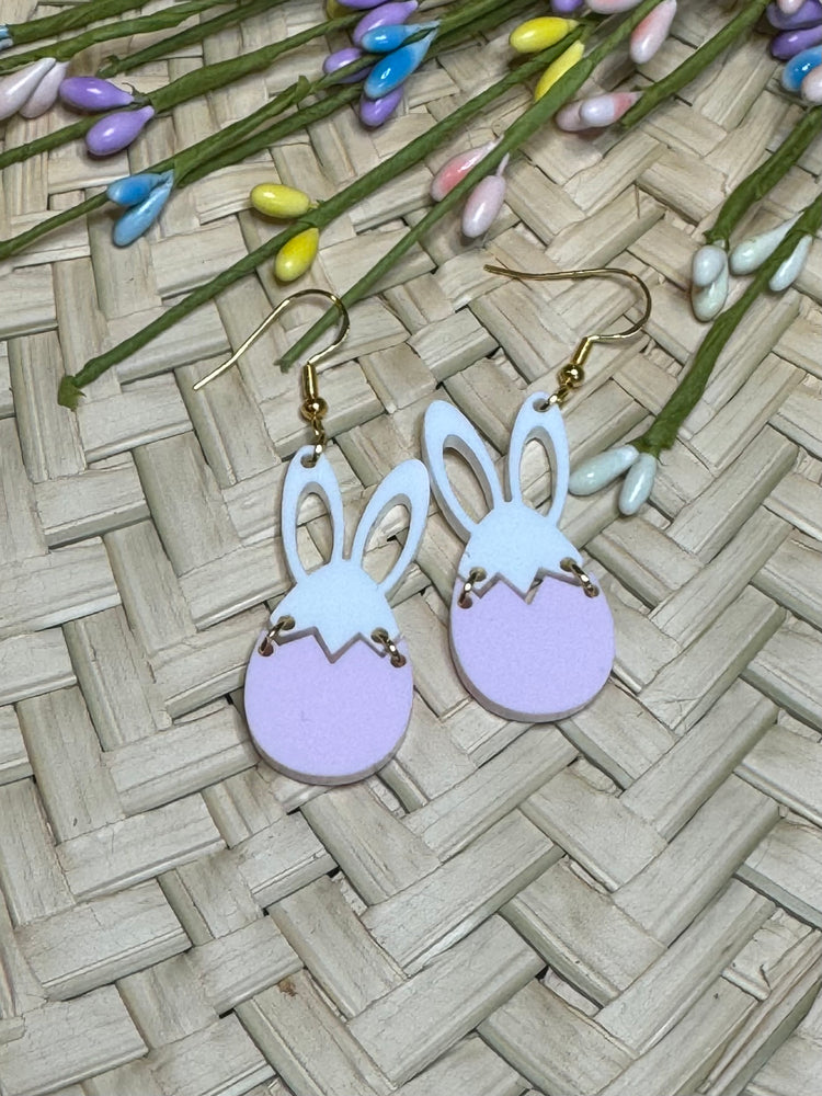 Pink Bunny Egg Earrings