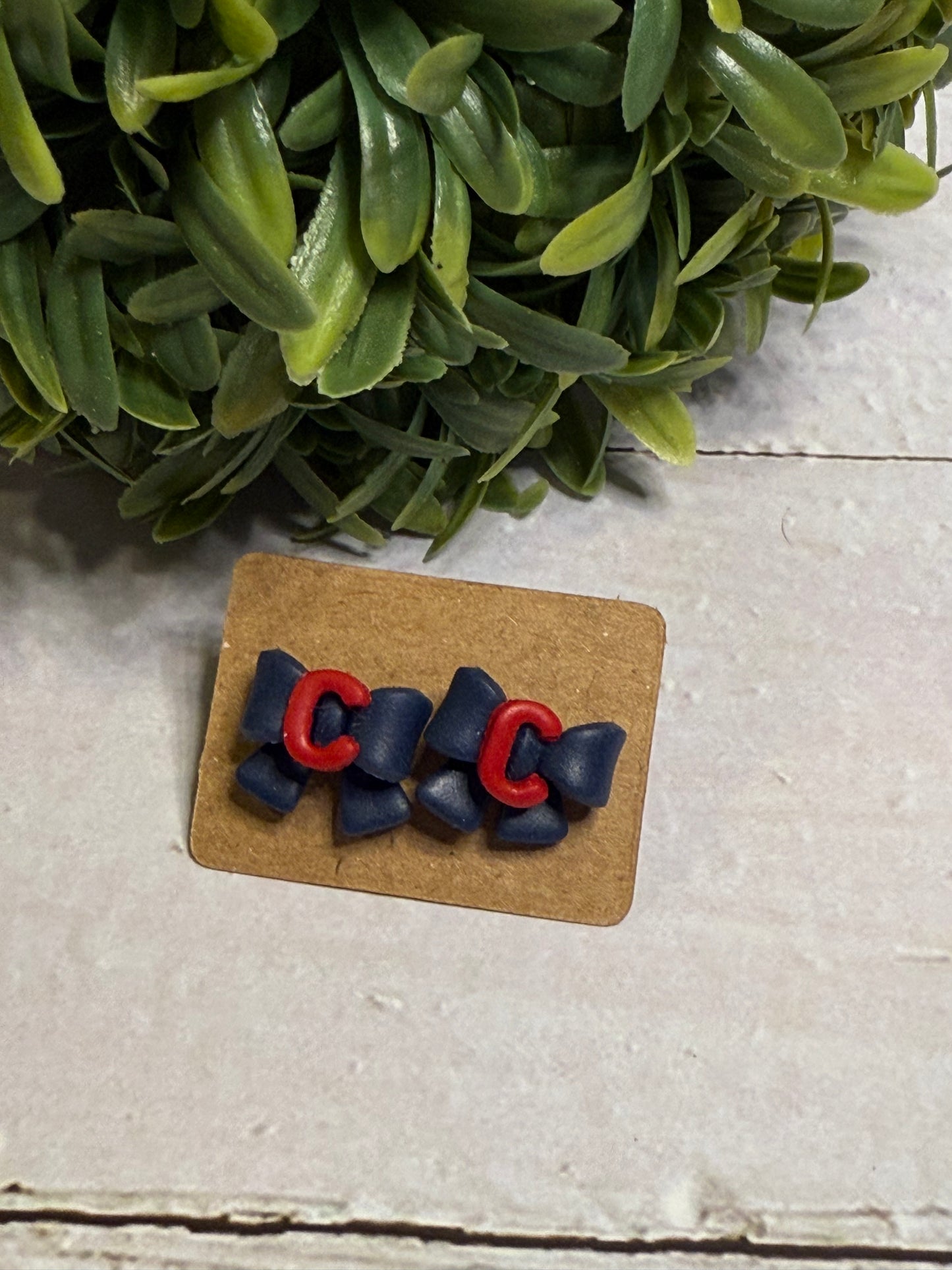 C Blue Bow Stud