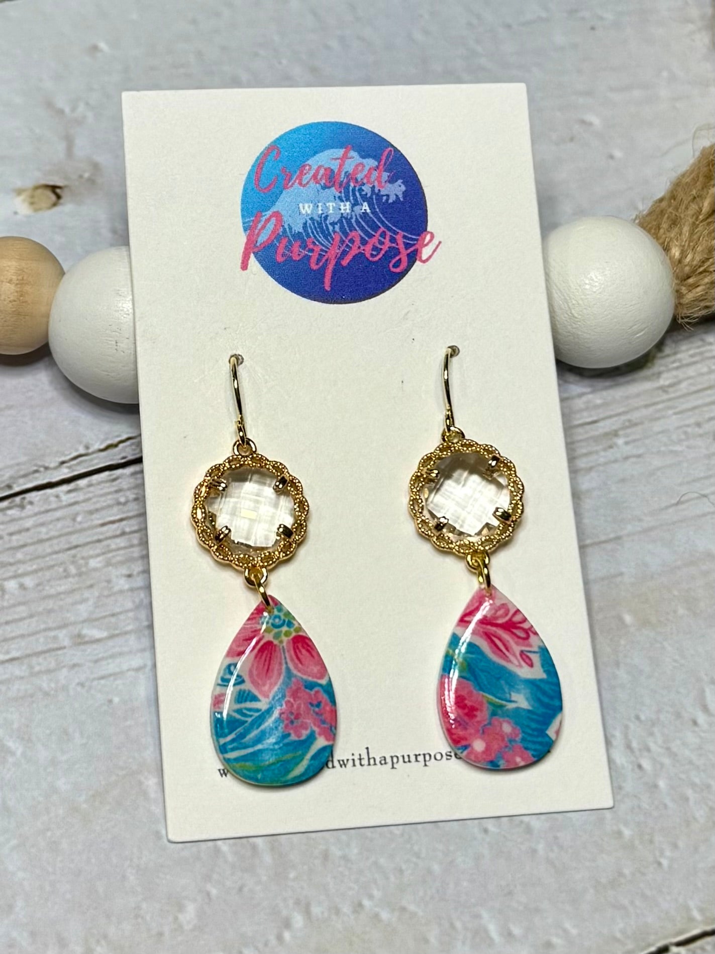 Pink and Blue Tropical with Charm