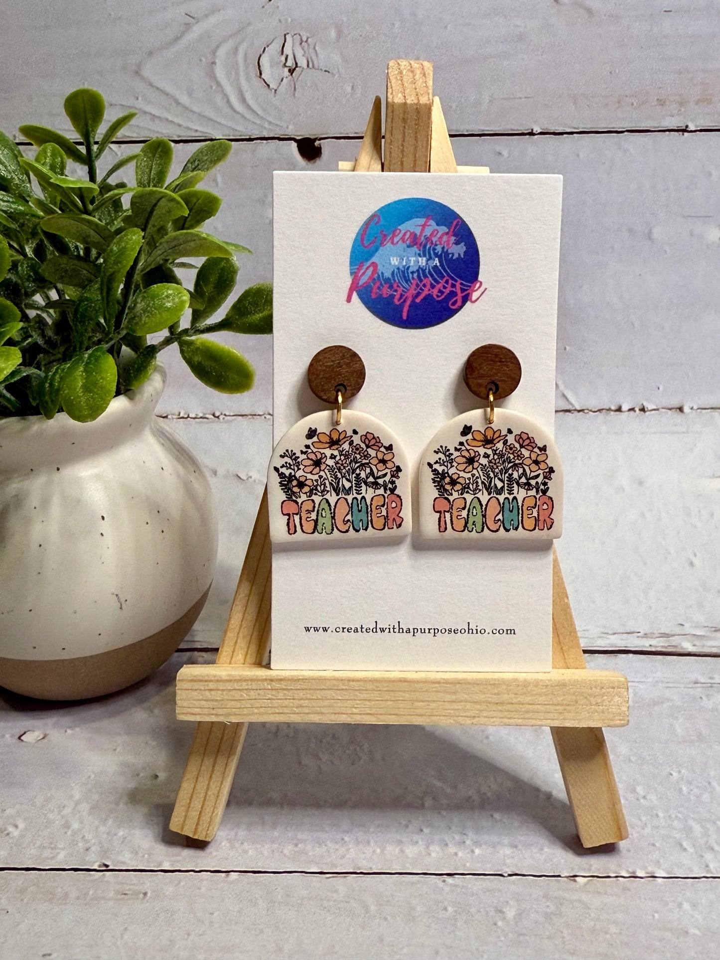 Teacher With Flower Earrings