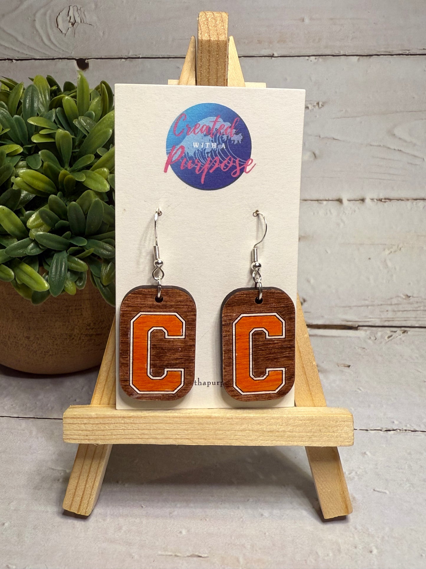 Orange C Earrings