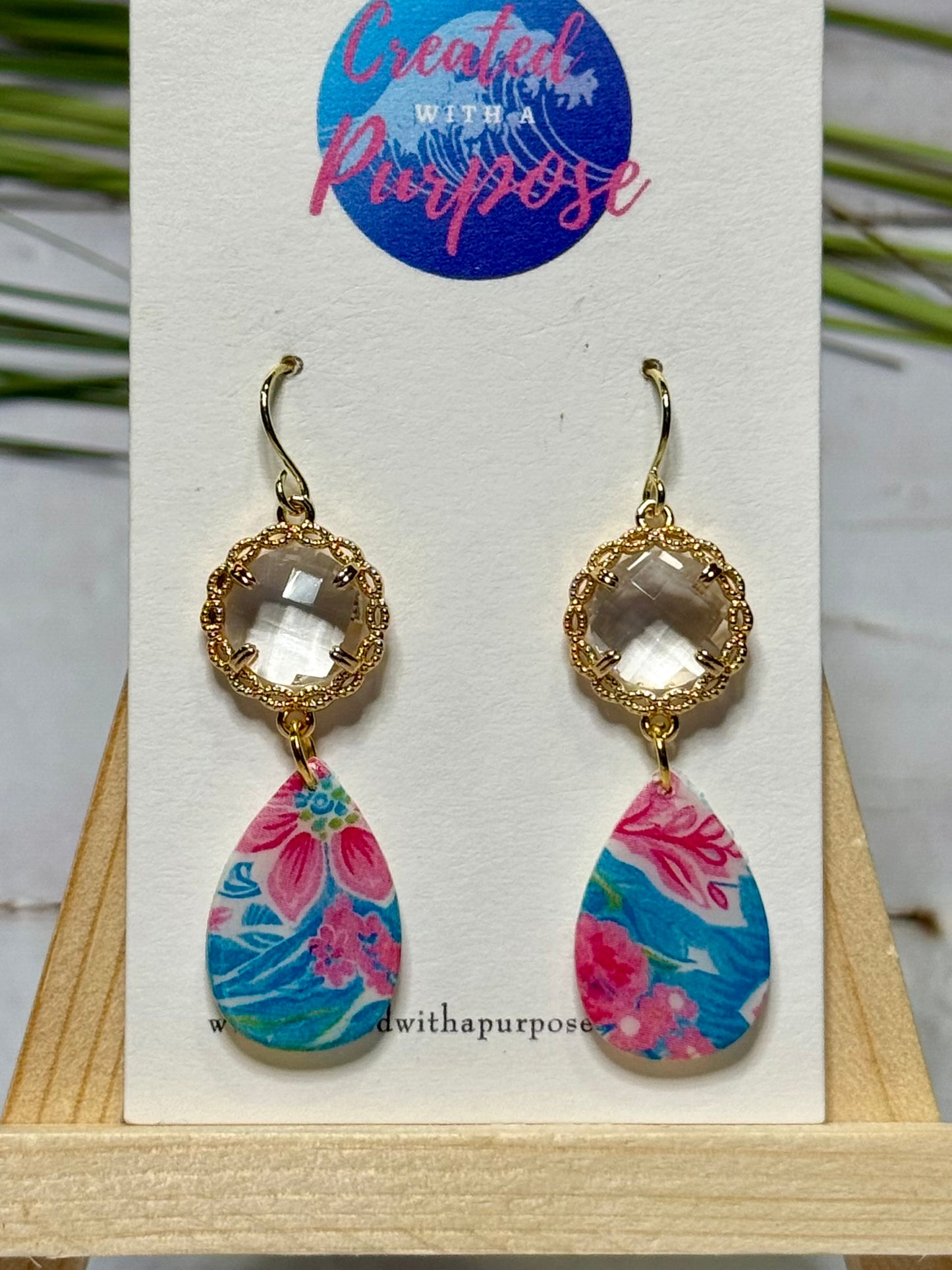 Pink and Blue Tropical with Charm