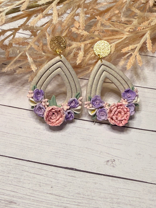 Spring Flower Teardrop Earrings