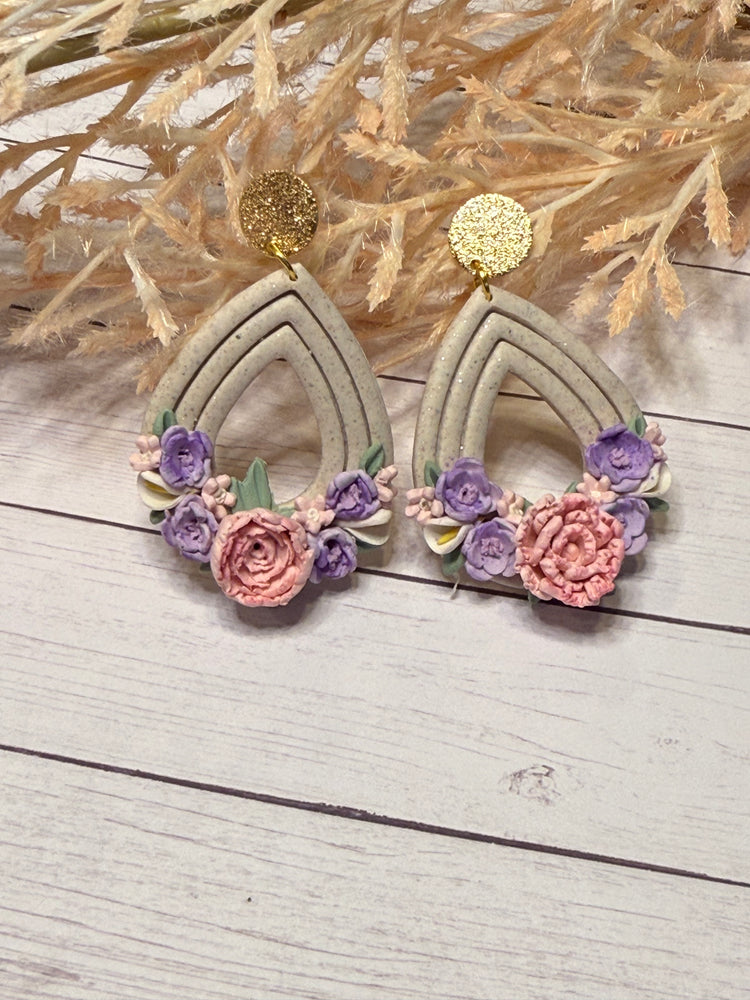 Spring Flower Teardrop Earrings