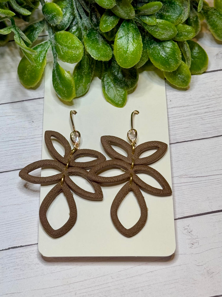 Triple Brown Earrings