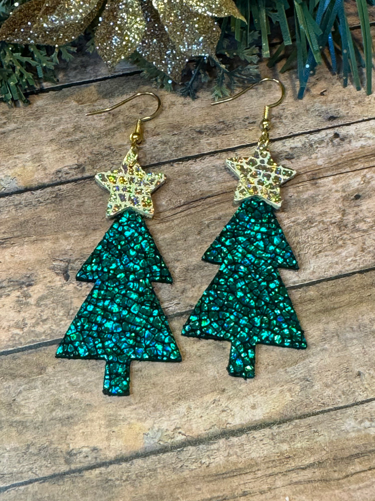 Sparkle Green Christmas Trees