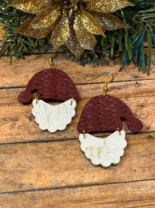 Natural Santa Earrings