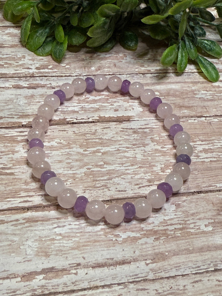 Rose Quartz with Purple Accents