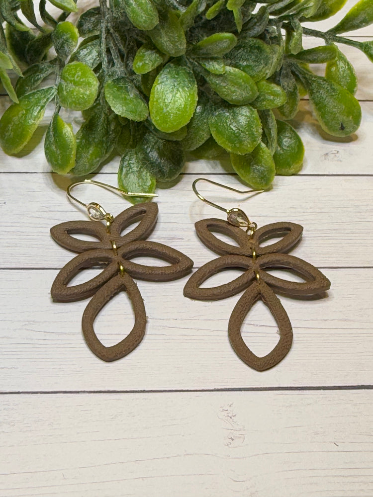 Triple Brown Earrings