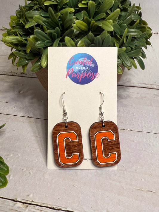 Orange C Earrings