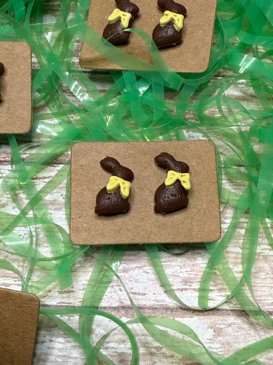 Chocolate Bunny Studs