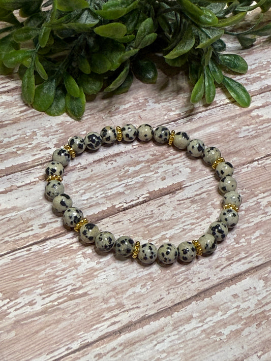 Dalmatian Jasper with Gold Spacers