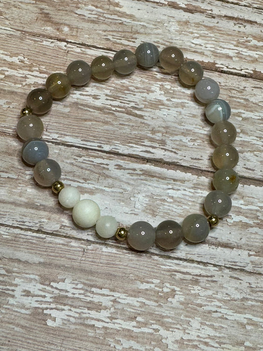 Grey with White Accent Bracelet