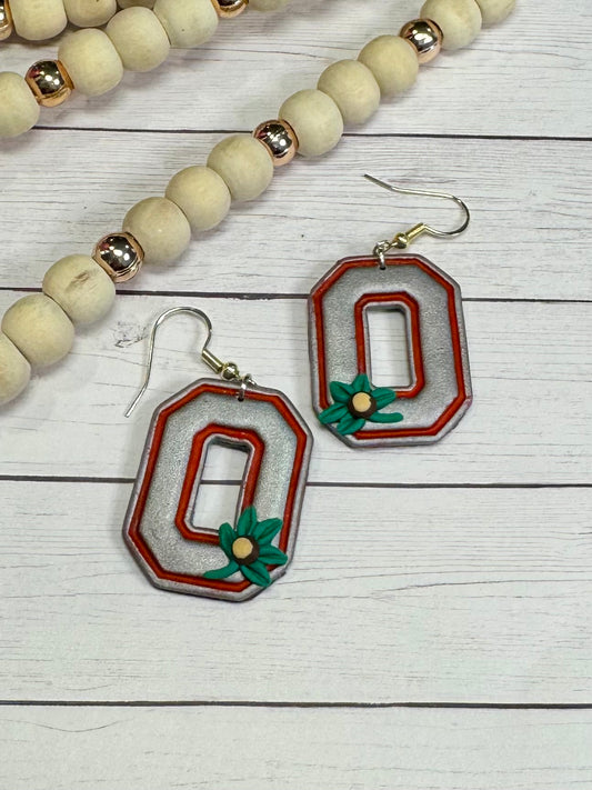 Block O Buckeye Earrings