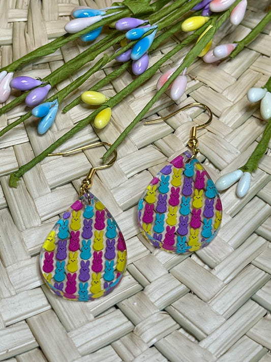 Teardrop Marshmallow Bunny Earrings