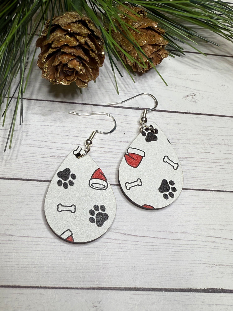 Santa Paw Print Earrings