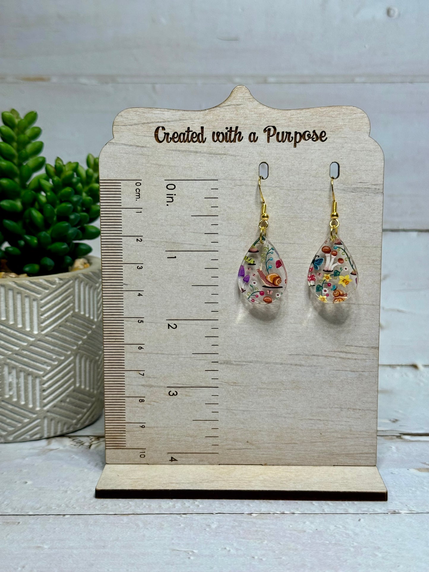 Snails and Mushroom Acrylic Earrings