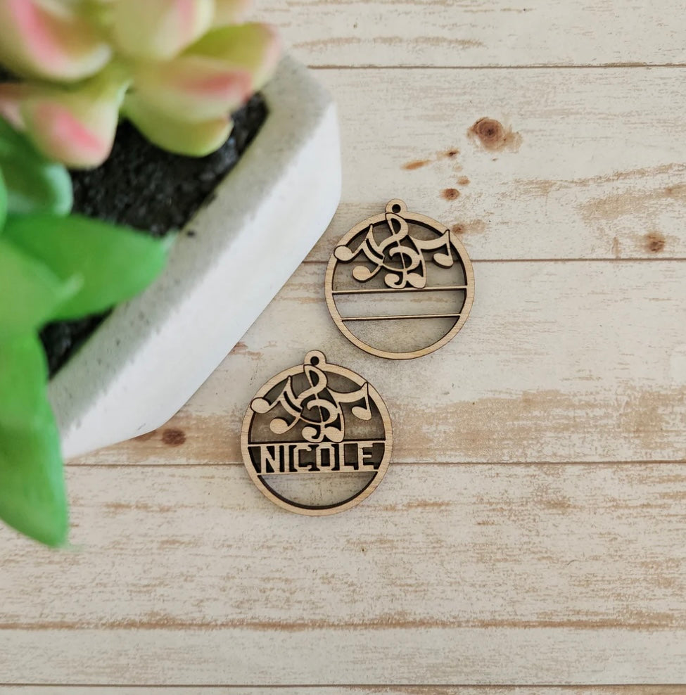 Customized Circle Wood Activity Earrings