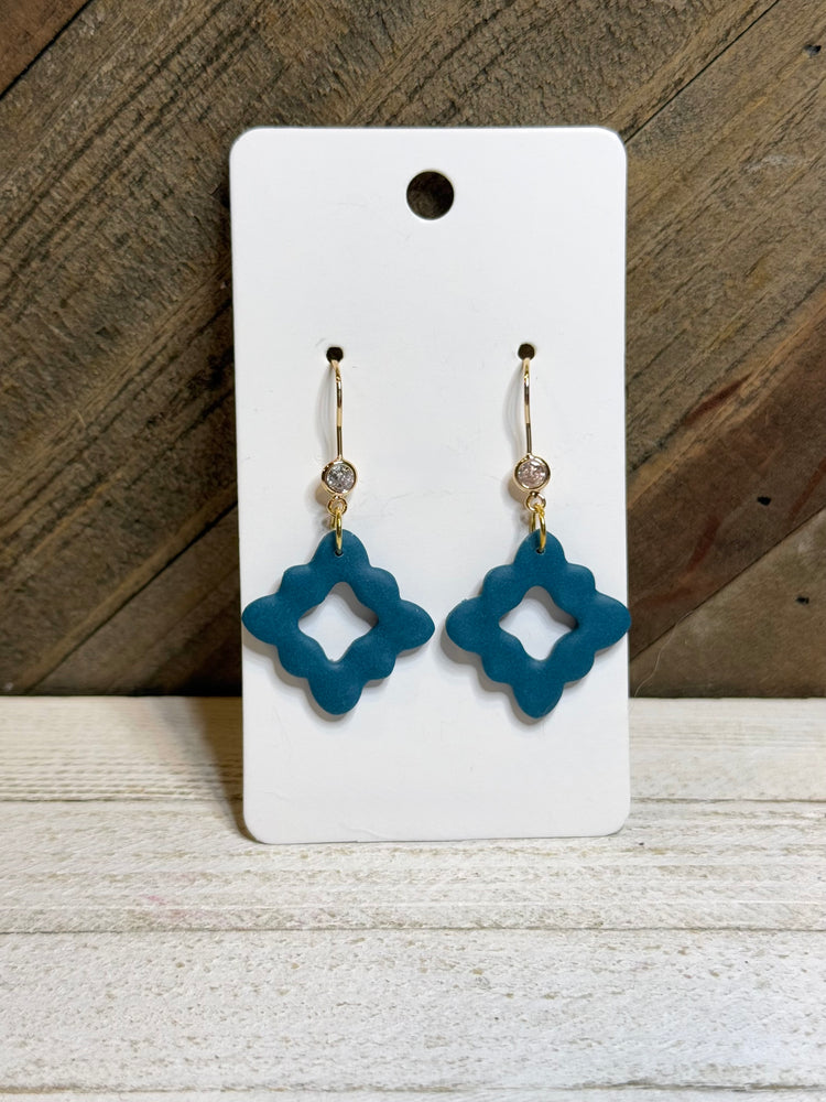 Teal Polymer Clay Earring