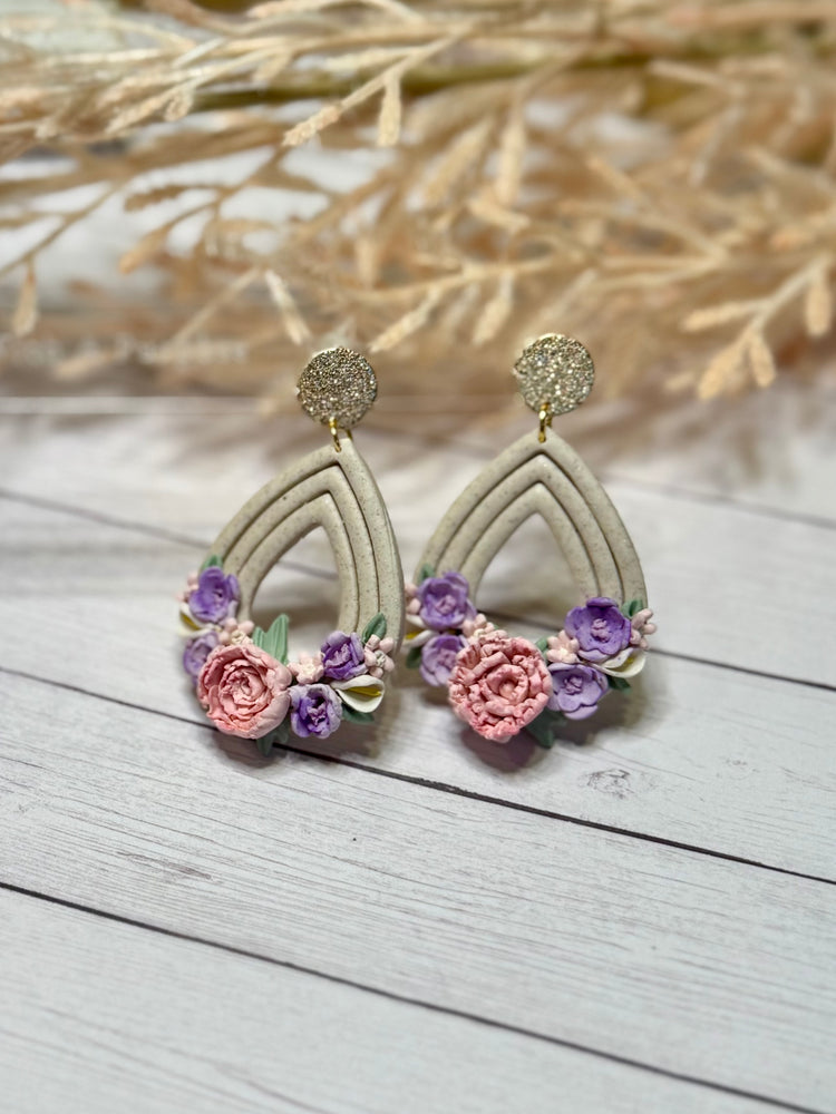 Spring Flower Teardrop Earrings