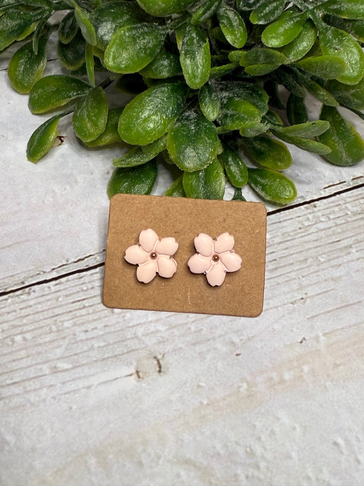 Pink Flower Studs