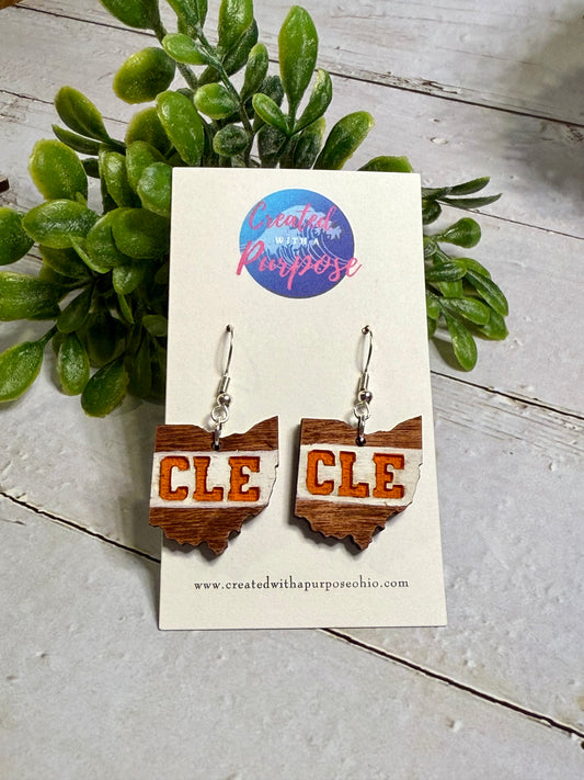 CLE White Stripe Earrings