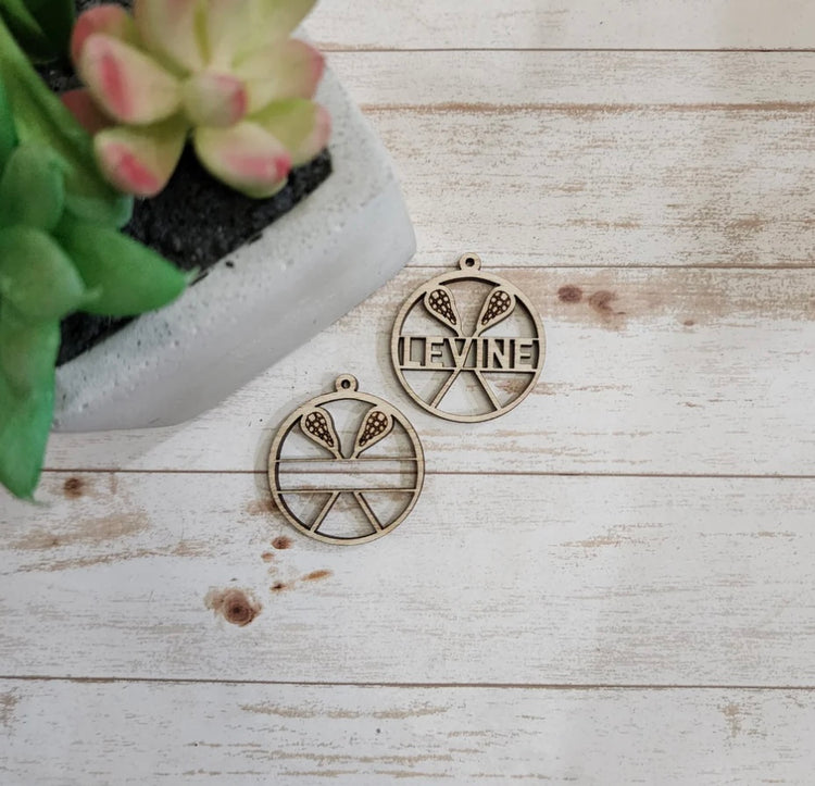 Customized Circle Wood Activity Earrings