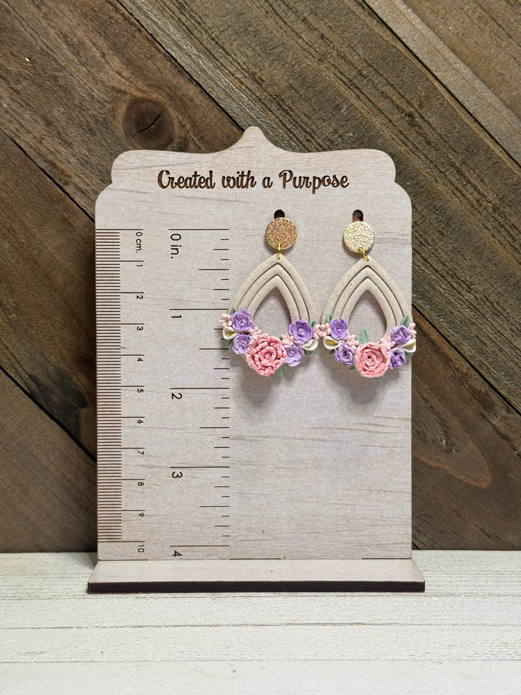 Spring Flower Teardrop Earrings