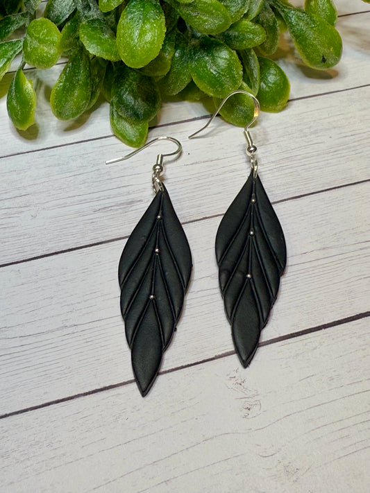 Simple Black Statement Earrings