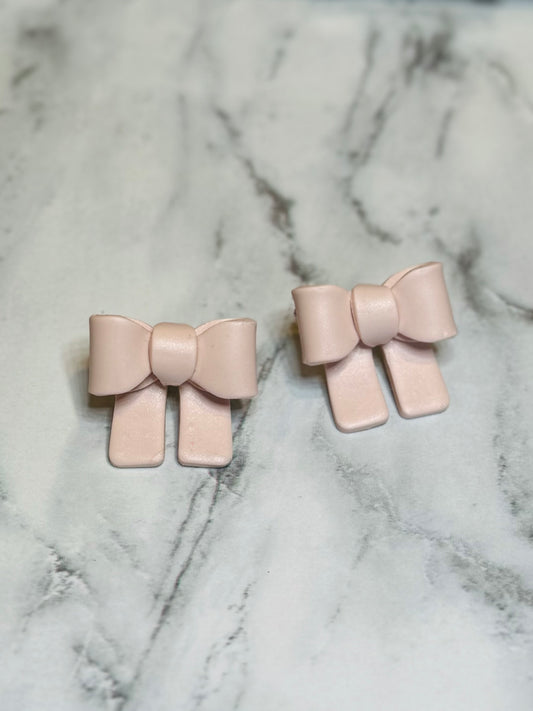 Pink Pearl Bow Studs