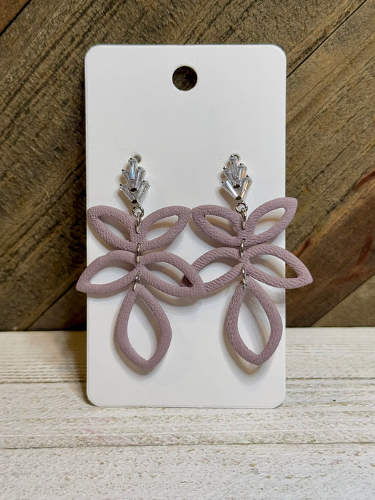 Lavender Triple Layer Elegant Earrings