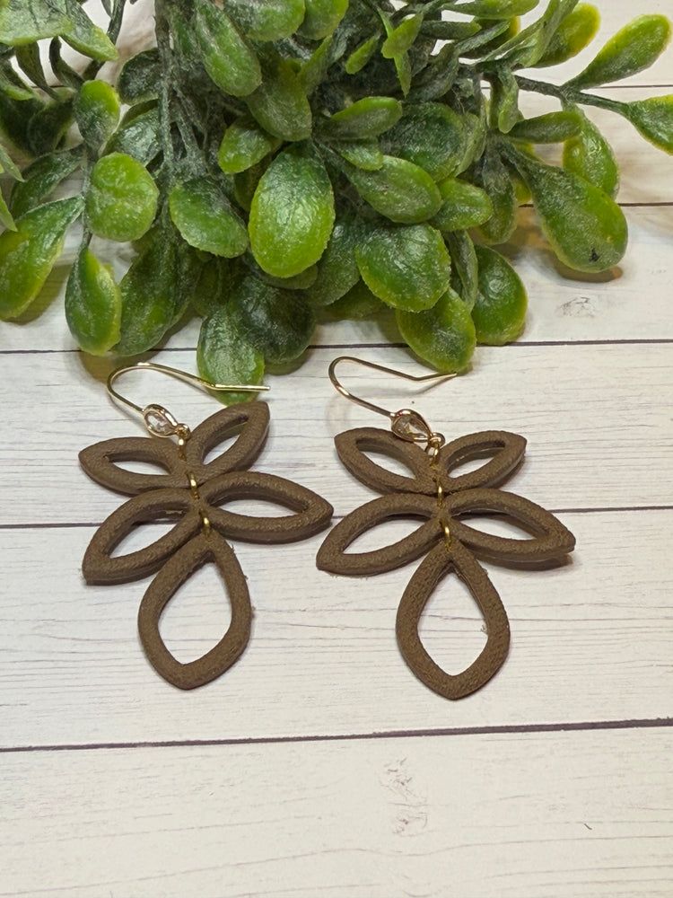 Triple Brown Earrings