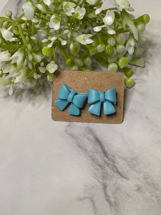 Aqua Bow Studs