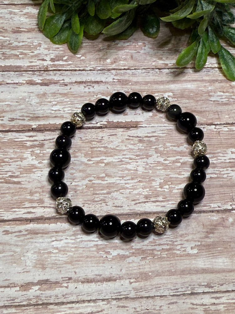 Onyx with Silver