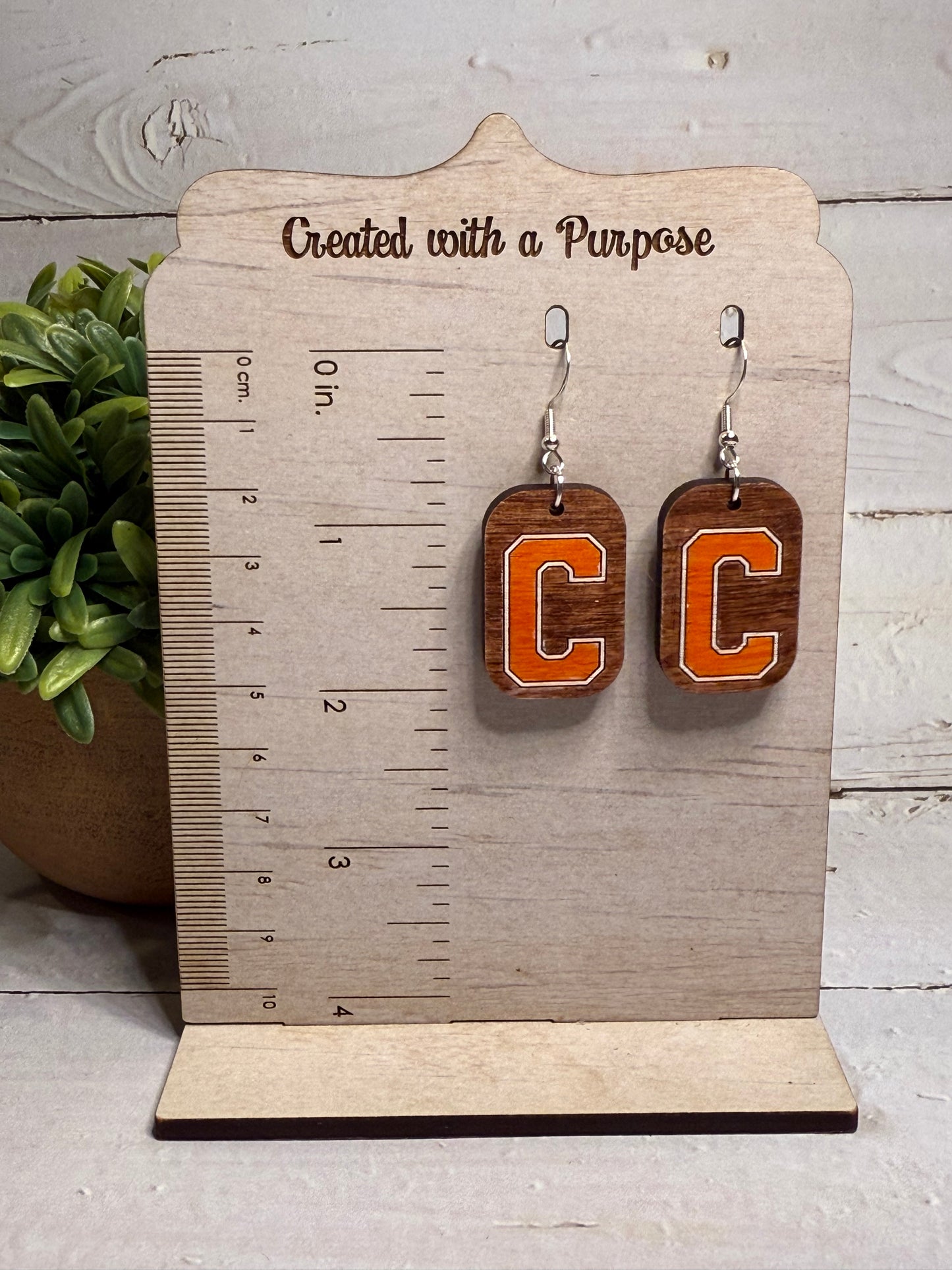 Orange C Earrings