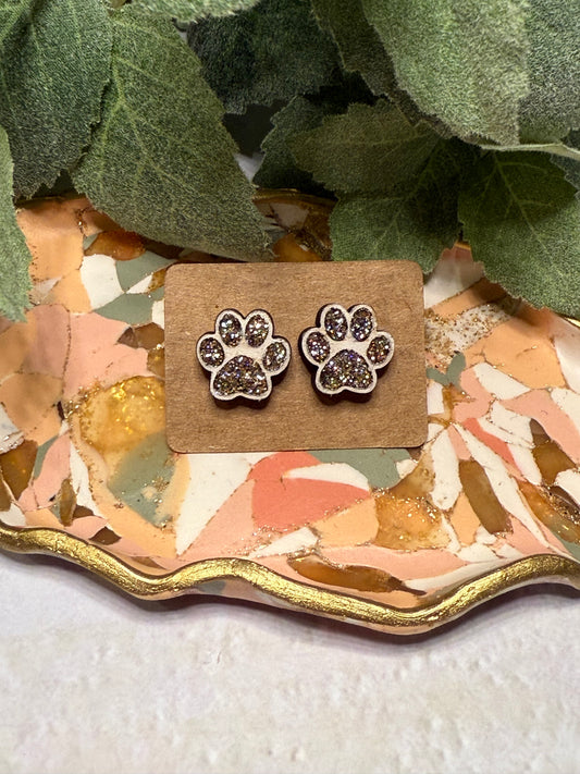 Glitter Wood Paw