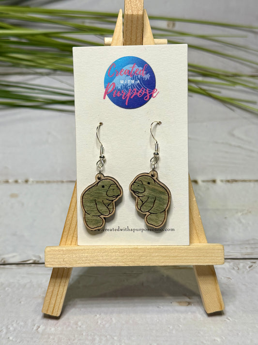 Manatee Wood Earrings