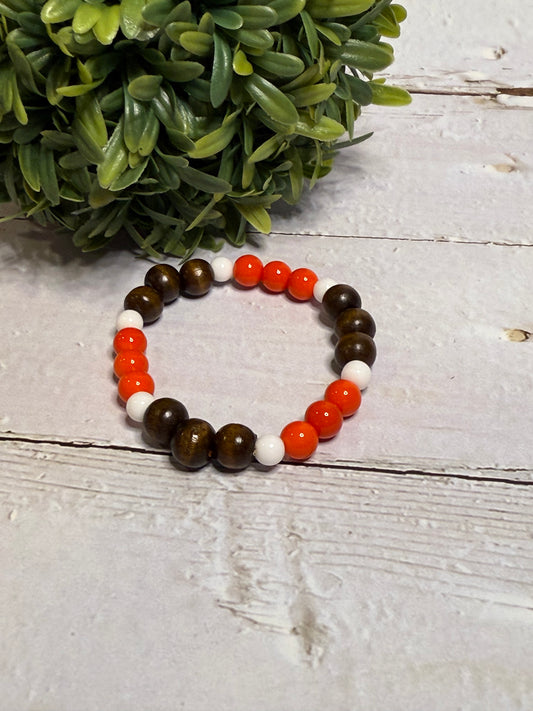 Brown and Orange Stripe Bracelet
