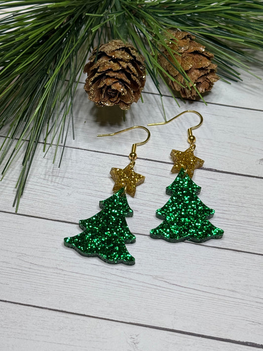 Sparkle Green Acrylic Trees