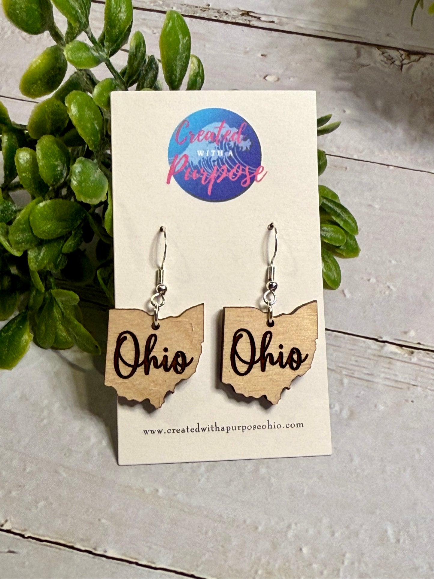 Natural Ohio Cursive Earrings