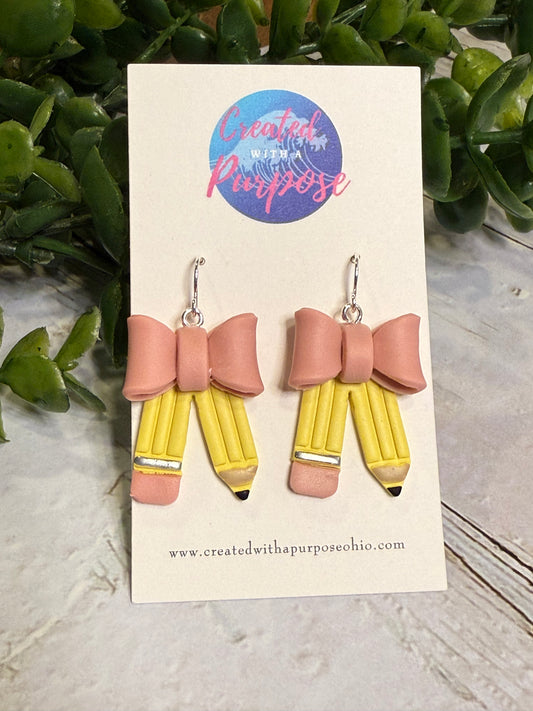 Pink Bow Pencil Dangle