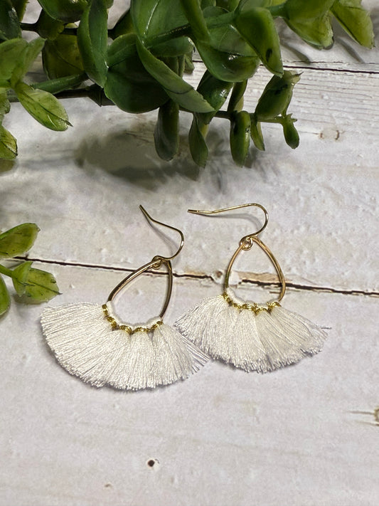 White Teardrop Tassel