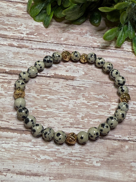 Dalmatian Jasper With Gold