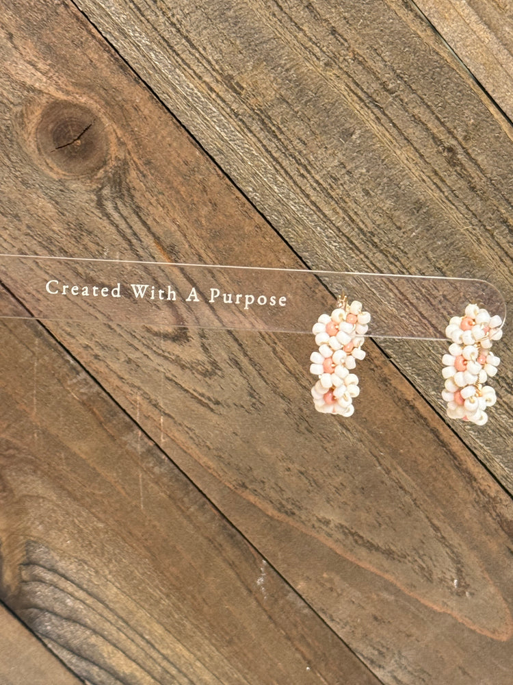 Cream and Sand Flower Hoops