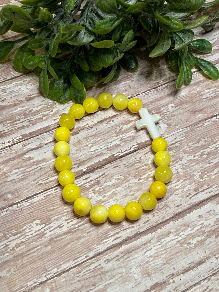 Yellow Agate Cross