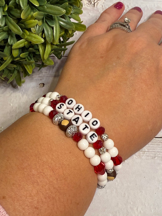 Ohio State Buckeye Bracelet Stack