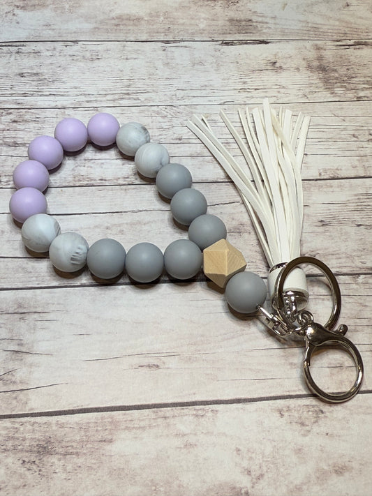 Purple and Gray with White Tassel