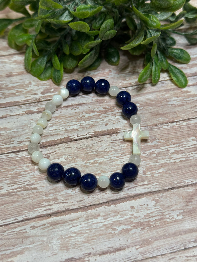 Navy Blue and White Cross